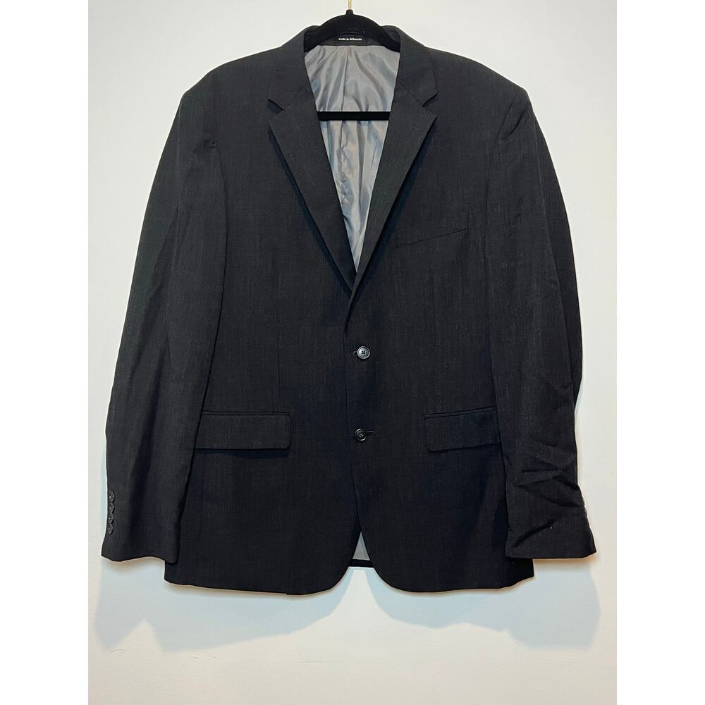 Promto Uomo Suit Jacket Blazer Wool Charcoal Grey Mens‎ Size 42 Long 36 Waist